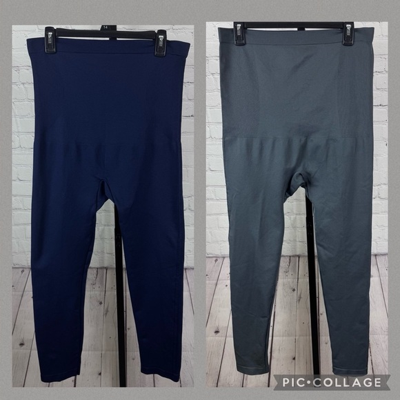 Shapermint/Empetua Navy and Dark Gray Leggings Size 3X - Picture 1 of 9